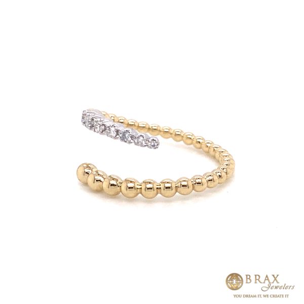 14K Two-Tone Bead and Diamond Wrap Fashion Ring Image 3 Brax Jewelers Newport Beach, CA