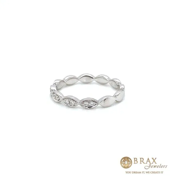 Lady's 14K White Gold Natural Diamond Fashion Ring, Size 5.5 with 0.13ctw Round Diamonds - Brax Jewelers Image 2 Brax Jewelers Newport Beach, CA