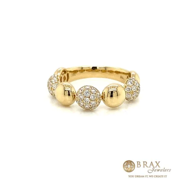 Lady's 14 Karat Yellow Gold Diamond Circle Pave Fashion Ring With 0.65Tw Round Diamonds - Brax Jewelers Brax Jewelers Newport Beach, CA