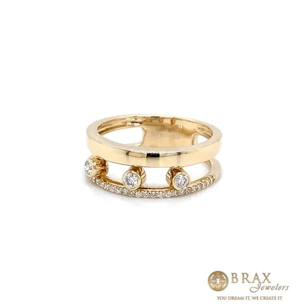 Lady's 14K Yellow Gold Diamond Fashion Ring, Size 7 with 0.23ctw Round Diamonds - Brax Jewelers Brax Jewelers Newport Beach, CA