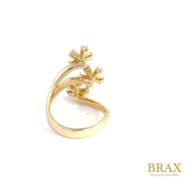 14K Yellow Gold Flower Diamond Ring Image 4 Brax Jewelers Newport Beach, CA