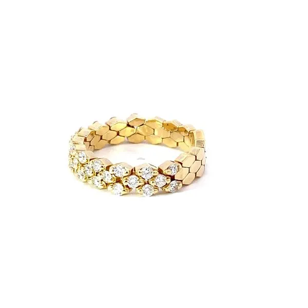 Lady's 18 Karat Yellow Gold Diamond Fashion Ring, 1.75mm, 0.75ctw Round Diamonds, Size 7.5 - Brax Jewelers Image 2 Brax Jewelers Newport Beach, CA