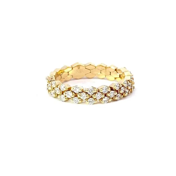 Lady's 18 Karat Yellow Gold Diamond Fashion Ring, 1.75mm, 0.75ctw Round Diamonds, Size 7.5 - Brax Jewelers Brax Jewelers Newport Beach, CA