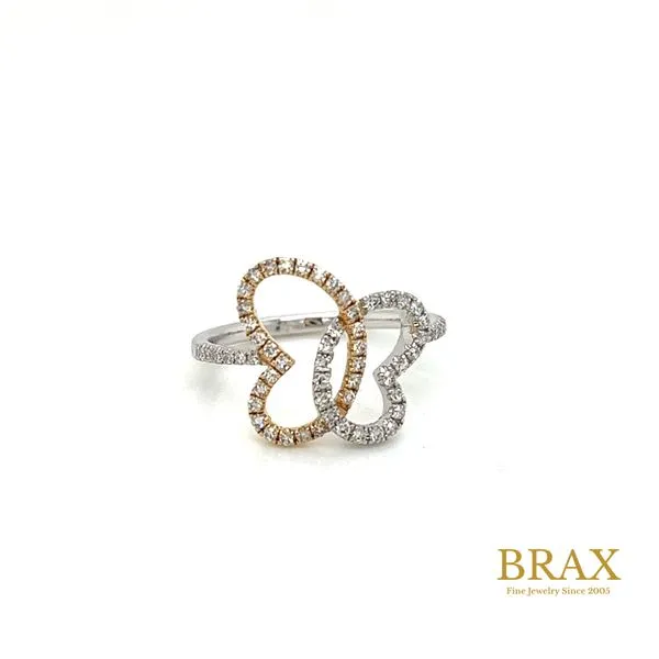 Lady's 14K Two-Tone Gold Diamond Fashion Ring, Size 7 with 0.37ctw Round Diamonds - Brax Jewelers Image 4 Brax Jewelers Newport Beach, CA