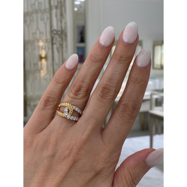 Lady's 14 Karat Two-Tone Gold Diamond Fashion Ring with 0.98ctw Round Diamonds, Size 7 - Brax Jewelers Image 4 Brax Jewelers Newport Beach, CA