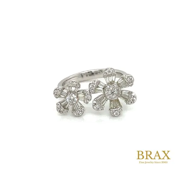 Lady's 14 Karat White Gold Diamond Fashion Ring With 0.46Tw Round Diamonds and 0.44Tw Baguette Diamonds - Brax Jewelers Brax Jewelers Newport Beach, CA