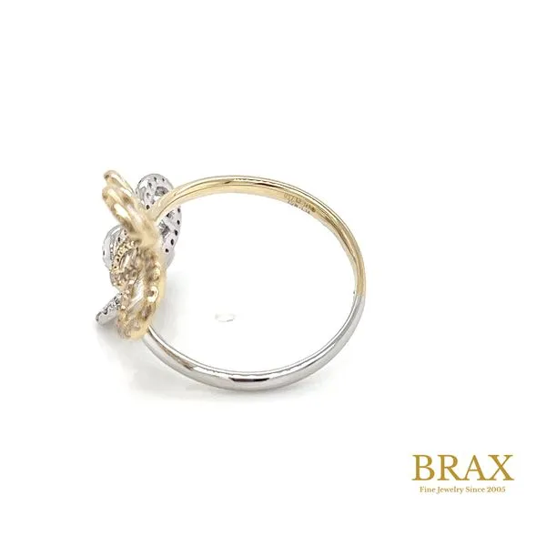 Lady's 14 Karat Two-Tone Gold Diamond Fashion Ring with 0.60ctw Round Diamonds and 0.79ctw Baguette Diamonds - Brax Jewelers Image 2 Brax Jewelers Newport Beach, CA