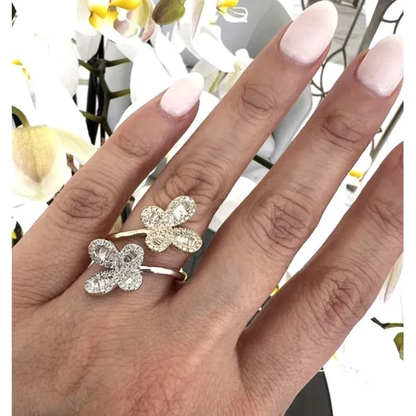 Lady's 14 Karat Two-Tone Gold Diamond Fashion Ring with 0.60ctw Round Diamonds and 0.79ctw Baguette Diamonds - Brax Jewelers Image 3 Brax Jewelers Newport Beach, CA