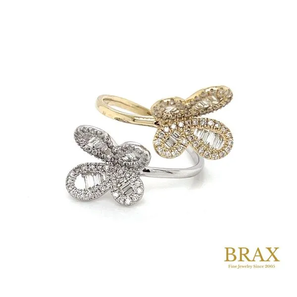 Lady's 14 Karat Two-Tone Gold Diamond Fashion Ring with 0.60ctw Round Diamonds and 0.79ctw Baguette Diamonds - Brax Jewelers Brax Jewelers Newport Beach, CA