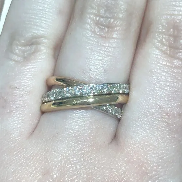 Lady's 14 Karat Tri-Tone Gold Diamond Fashion Ring With 0.90Tw Round Diamonds, Size 7 - Brax Jewelers Image 2 Brax Jewelers Newport Beach, CA