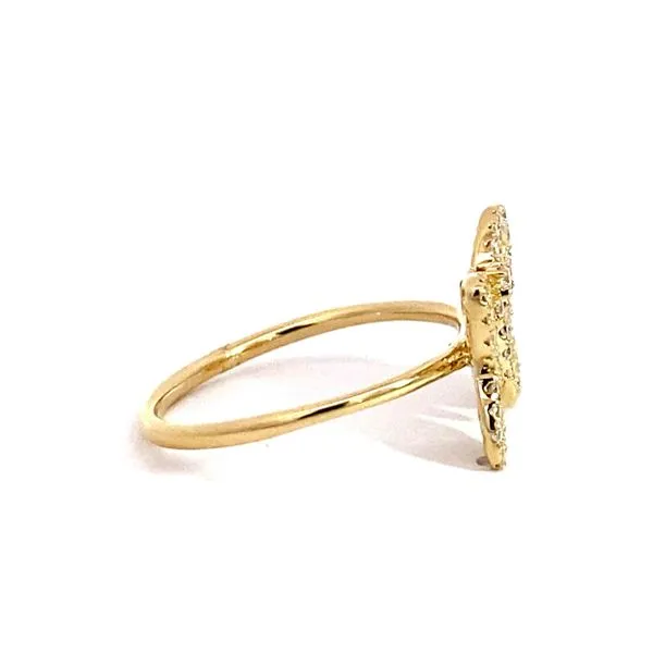 Lady's 14 Karat Yellow Gold Diamond Butterfly Ring With 0.27Tw Baguette Diamonds And 0.27Tw Round Diamonds Image 3 Brax Jewelers Newport Beach, CA