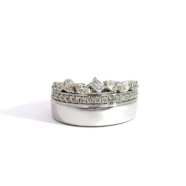ady's 14 Karat White Gold Diamond Fashion Ring. With 0.75Tw Round, Marquise, Pear, And Emerald Shape Natural Diamonds. Brax Jewelers Newport Beach, CA