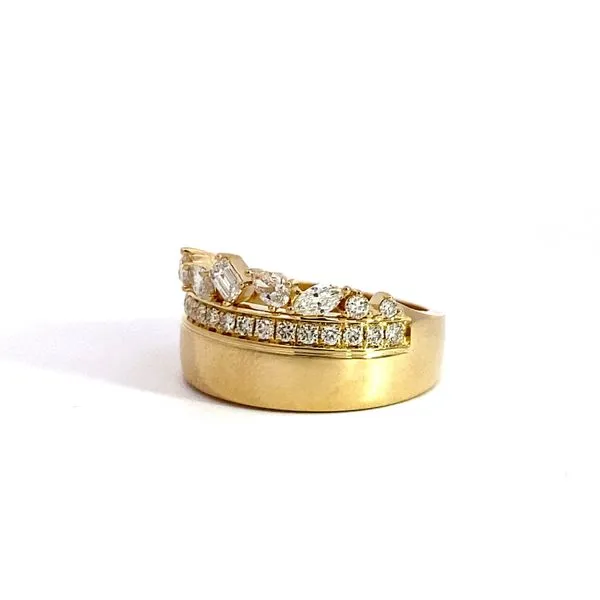 Lady's 14 Karat Yellow Gold Diamond Fashion Ring With 0.75Tw Round, Marquise, Pear, And Emerald Cut Diamonds. Image 4 Brax Jewelers Newport Beach, CA