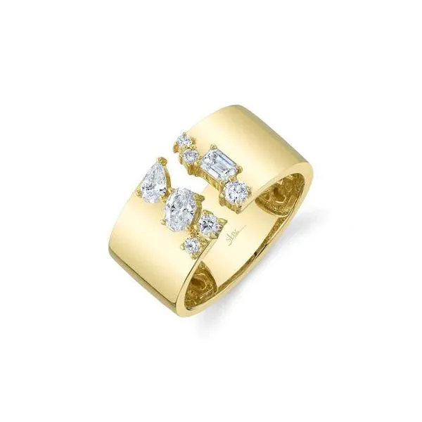 Lady's 14 Karat Yellow Gold Diamond Fashion Ring With 0.61Tw Pear, Oval, And Round Cut Diamonds SC22009082 - Brax jewelers Image 2 Brax Jewelers Newport Beach, CA