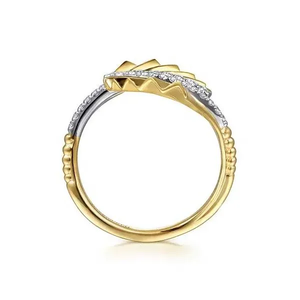 Lady's 14 Karat Yellow Gold Diamond Fan Ring With 0.21Tw Round Natural Diamonds LR52938M45JJ - Brax jewelers Image 3 Brax Jewelers Newport Beach, CA