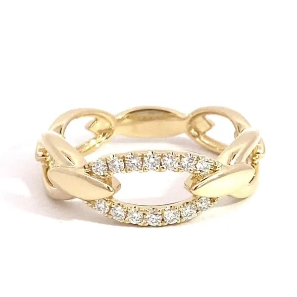 Lady's 14 Karat Yellow Gold Diamond Link Ring With 0.17Tw Round Natural Diamonds SC55024785 - Brax jewelers Brax Jewelers Newport Beach, CA