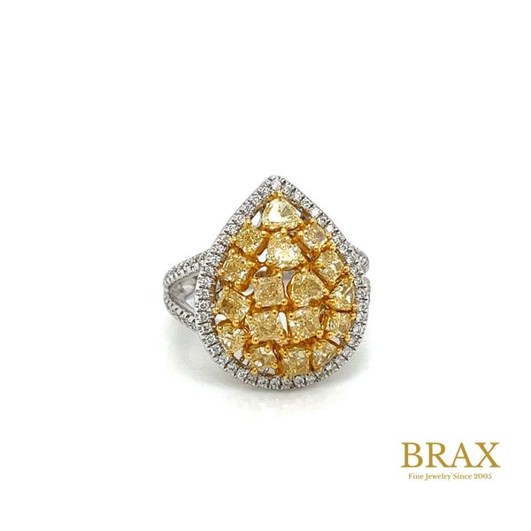 Lady's 18 Karat White Gold Diamond Fashion Ring with 2.46ctw Various Shapes Fancy Yellow and White Diamonds - Brax Jewelers Brax Jewelers Newport Beach, CA