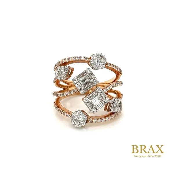 Lady's 18 Karat Rose Gold Diamond Fashion Ring with 1.38ctw Various Shape Diamonds - Brax Jewelers Brax Jewelers Newport Beach, CA