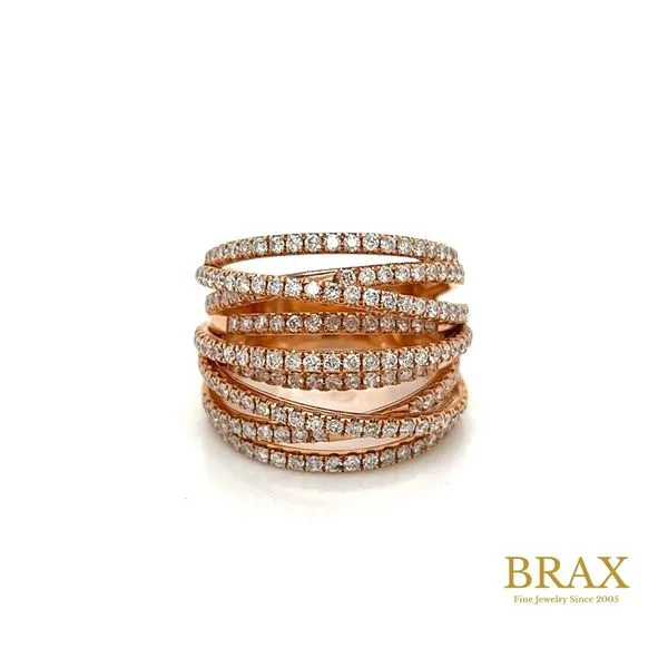 Lady's 18 Karat Rose Gold Diamond Fashion Ring with 1.52ctw Round Diamonds - Brax Jewelers Brax Jewelers Newport Beach, CA