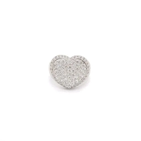 Lady's 18 Karat White Gold Heart Shaped Diamond Fashion Ring with 1.45ctw Round Diamonds - Brax Jewelers Brax Jewelers Newport Beach, CA
