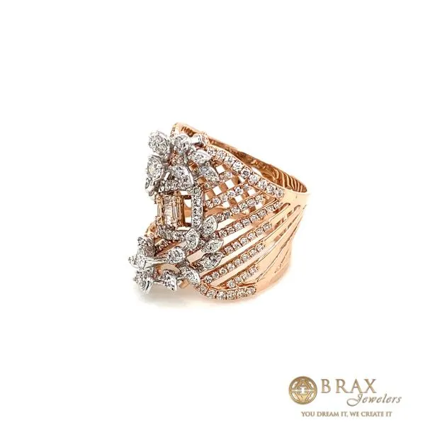 Lady's 14 Karat Rose Gold Diamond Fashion Ring with 1.57ctw Various Shape Diamonds, 7.20 Grams - Brax Jewelers Image 2 Brax Jewelers Newport Beach, CA
