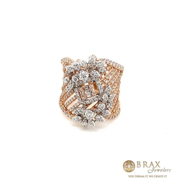 Lady's 14 Karat Rose Gold Diamond Fashion Ring with 1.57ctw Various Shape Diamonds, 7.20 Grams - Brax Jewelers Brax Jewelers Newport Beach, CA