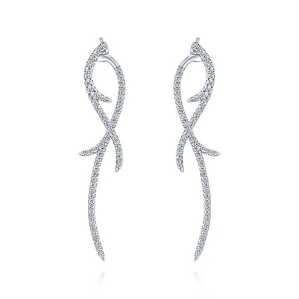 14K White Gold Antler Drop Earrings Brax Jewelers Newport Beach, CA