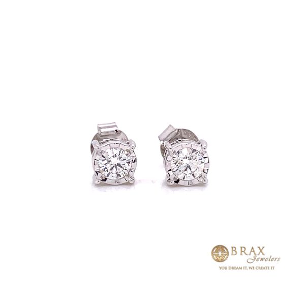 14K White Gold Diamond Stud Earrings Brax Jewelers Newport Beach, CA