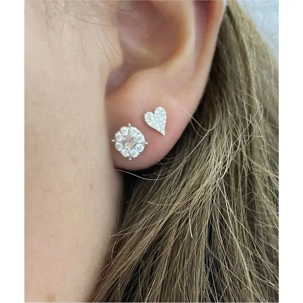14K White Gold Diamond Baguette Stud Earrings Image 4 Brax Jewelers Newport Beach, CA