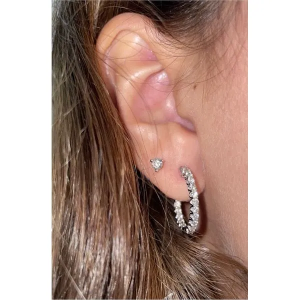 14K White Gold 0.38Ct Diamond Stud Earrings Image 2 Brax Jewelers Newport Beach, CA