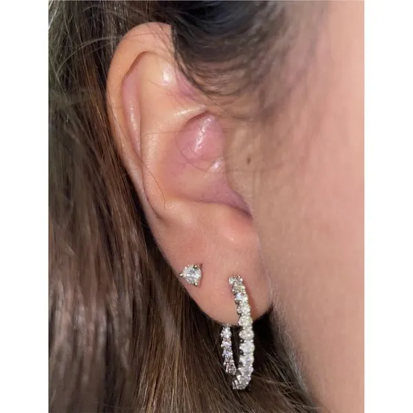 14K White Gold 1.00Ct Diamond Stud Earrings Image 2 Brax Jewelers Newport Beach, CA