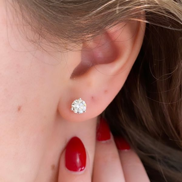 14K White Gold 1.50Ct Diamond Stud Earrings Brax Jewelers Newport Beach, CA