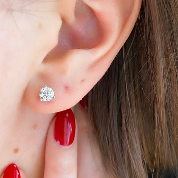 14K White Gold 0.75Ct Diamond Stud Earrings Brax Jewelers Newport Beach, CA