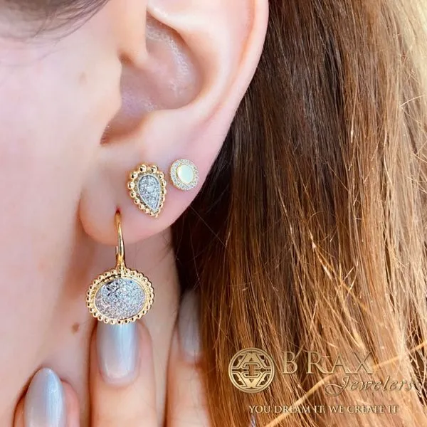 14K Yellow Gold Diamond Pavé Bujukan Earrings Image 4 Brax Jewelers Newport Beach, CA