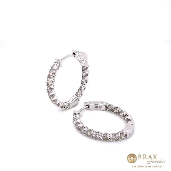 Lady's Natural Diamond Earrings 14 Karat White Gold EDD6481_OV-451 - Brax jewelers Image 2 Brax Jewelers Newport Beach, CA
