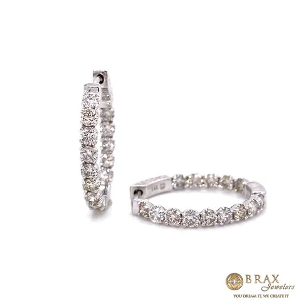 Lady's Natural Diamond Earrings 14 Karat White Gold EDD6481_OV-451 - Brax jewelers Brax Jewelers Newport Beach, CA
