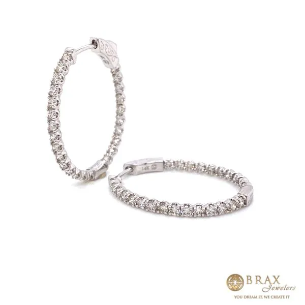 Lady's Natural Diamond Earrings 14 Karat White Gold EDD6565_OV-441 - Brax jewelers Image 2 Brax Jewelers Newport Beach, CA