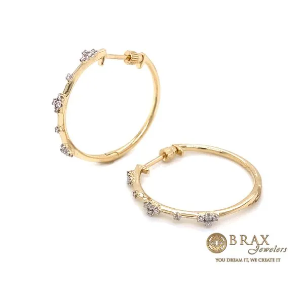 Lady's Natural Diamond Earrings 14 Karat Yellow Gold EG13672Y45JJ - Brax jewelers Image 2 Brax Jewelers Newport Beach, CA