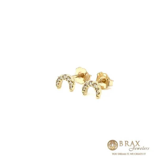 10K Yellow Gold Petite Crescent Moon Earrings Image 2 Brax Jewelers Newport Beach, CA