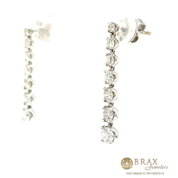 Lady's Natural Diamond Earrings 14 Karat White Gold  - Brax jewelers Image 2 Brax Jewelers Newport Beach, CA