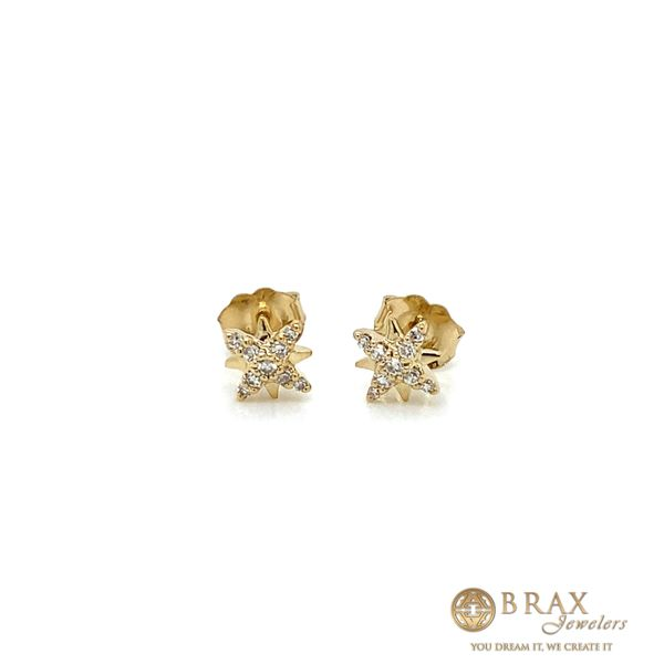 10K Yellow Gold Petite Star Earrings Brax Jewelers Newport Beach, CA