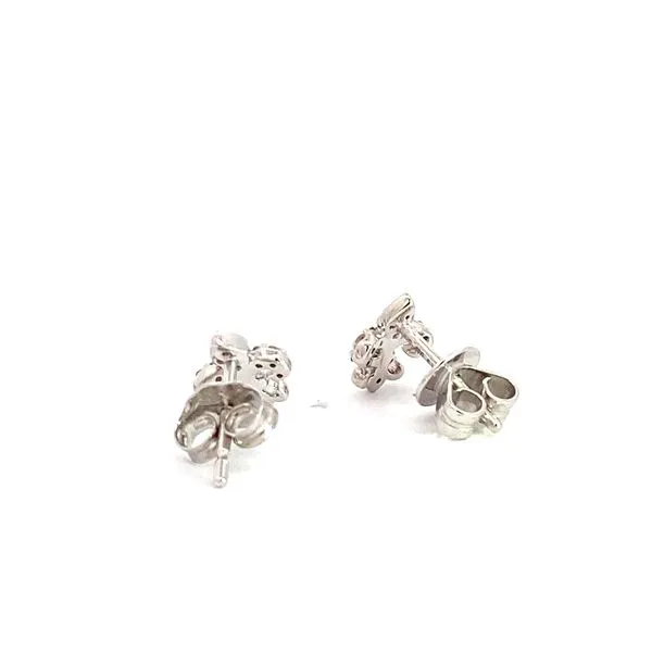 Lady's Petite Fleur De Lis Natural Diamond Earrings 10 Karat White Gold 644C9TSERWG - Brax jewelers Image 4 Brax Jewelers Newport Beach, CA