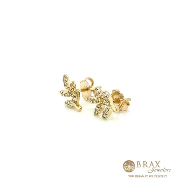 Lady's Stud Natural Diamond Earrings 10 Karat Yellow Gold 648B8TSERYG - Brax jewelers Image 2 Brax Jewelers Newport Beach, CA