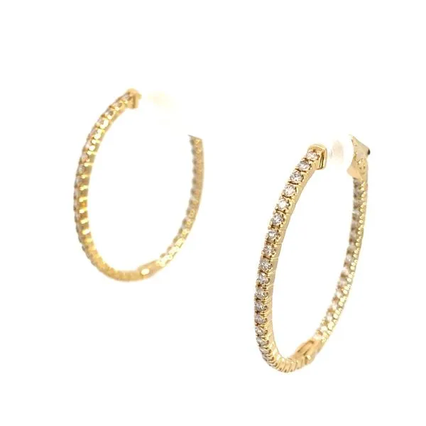 Lady's Natural Diamond Earrings 18 Karat Yellow Gold E68378 - Brax jewelers Image 2 Brax Jewelers Newport Beach, CA