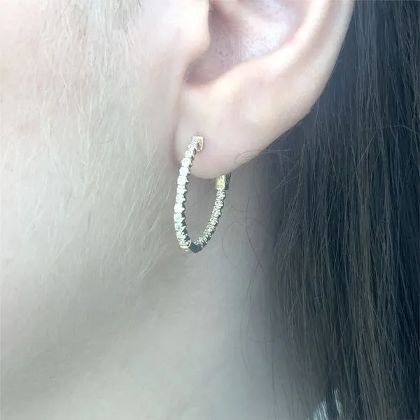 Lady's Natural Diamond Earrings 14 Karat Yellow Gold EDD6477_OV-895 - Brax jewelers Image 2 Brax Jewelers Newport Beach, CA