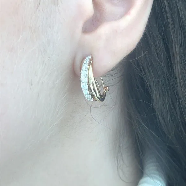 Lady's Natural Diamond Earrings 14 Karat Tri-Tone Gold ED0430-374 - Brax jewelers Image 2 Brax Jewelers Newport Beach, CA