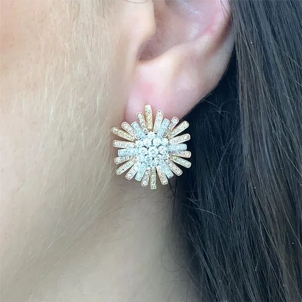 Lady's Natural Diamond Earrings 14 Karat Tri-Tone Gold ED4913-301 - Brax jewelers Image 2 Brax Jewelers Newport Beach, CA
