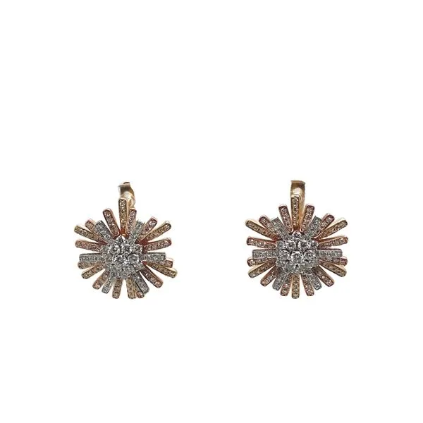 Lady's Natural Diamond Earrings 14 Karat Tri-Tone Gold ED4913-301 - Brax jewelers Brax Jewelers Newport Beach, CA