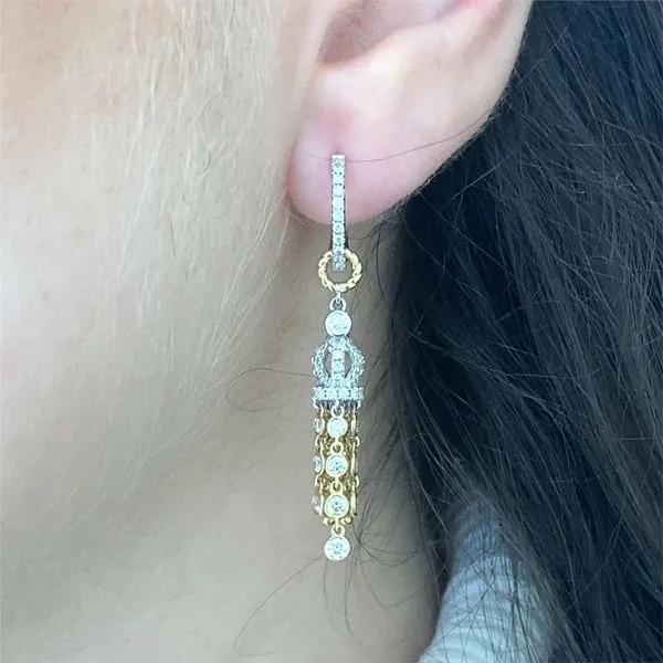 Lady's Natural Diamond Earrings 14 Karat Two-Tone Gold ED3420-301 - Brax jewelers Image 2 Brax Jewelers Newport Beach, CA