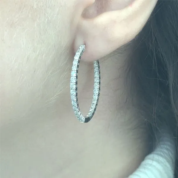 Lady's Natural Diamond Earrings 14 Karat White Gold EDD7118_3-303 - Brax jewelers Image 2 Brax Jewelers Newport Beach, CA